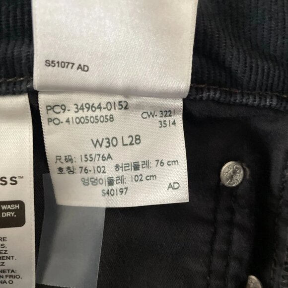 Levi's Womens Black High Rise Wedgie Straight Corduroy Jean Pants Size 30 - Picture 6 of 12